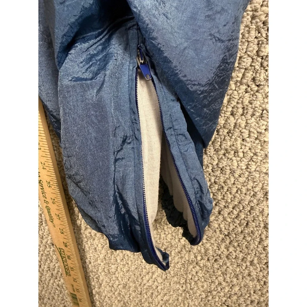 Unbranded VTG 80s - 90s Track Pants XL Blue Nylon Lined Zipper Cuff Windbreaker